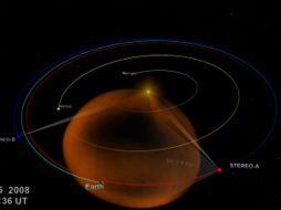 Se muestra en  la imagen el recorrido de la CME se señala en rojo. ESPECIAL  /
