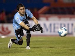 El arquero de Gallos Blancos de Querétaro, Liborio Sánchez, durante partido del Torneo Apertura ante Atlante. MEXSPORT  /