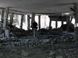 Imagen de un edificio bombardeado por las tropas de la OTAN en tripoli. EFE  /