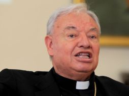 Juan Sandoval asistió a la presentación del taller de periodismo religioso ofrecido por la Arquidiócesis de Guadalajara. M. FREYRÍA  /