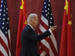 Joe Biden en el centro de fabricación suroeste luego de conversaciones en Beijing con estudiantes. AFP.  /