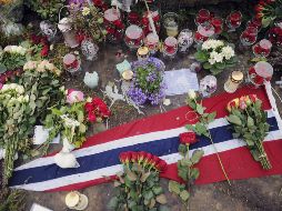 Han sido colocadas flores y velas como tributo a las víctimas de los atentados de Oslo. EFE  /