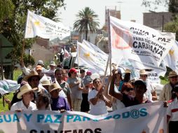 La movilización contra la edificación de la Presa El Zapotillo, que comenzó en Temacapulín, continuará hacia Guadalajara. A. HINOJOSA  /