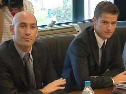 Luis Rubiales durante la cuarta reunión entre la Liga y la AFE. EFE  /