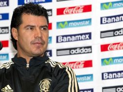 El técnico de la Selección mexicana Sub-20, Juan Carlos Chávez, durante conferencia de prensa. MEXSPORT  /