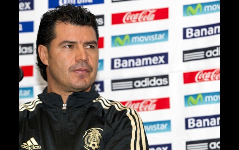 El técnico de la Selección mexicana Sub-20, Juan Carlos Chávez, durante conferencia de prensa. MEXSPORT  /
