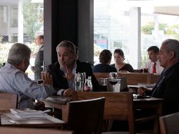 Ramírez Acuña, Emilio González Márquez y Alberto Cárdenas Jiménez sostuvieron una reunieron ayer. A. HINOJOSA.  /