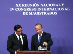 Calderón consideró relevante la puesta en marcha de los juicios online. EFE  /