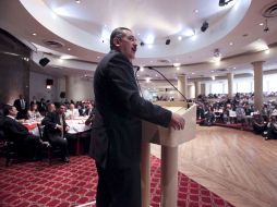 Manlio Fabio Beltrones, durante un discurso en el Centro Libanés. Al evento también acudió Carlos Slim. EL UNIVERSAL  /