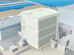 Maqueta de la cubierta planeada para aislar el reactor 1 de Fukushima, durente las tareas de combate a la radiactividad. REUTERS  /