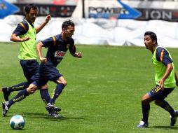 Jugadores del Club América, durante sesión de entrenamiento, previo a su encuentro con Pachuca. MEXSPORT  /
