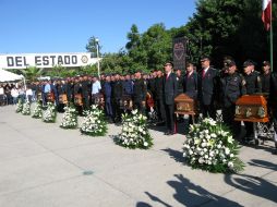 En el mes de octubre del año pasado, los nueve compañeros de Marcos Díaz que murieron en la emboscada también fueron homenajeados.  /