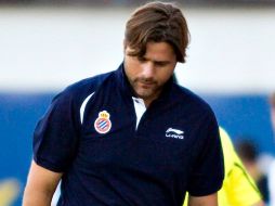 El técnico argentino del Espanyol, Mauricio Pochettino, durante el partido correspondiente a la segunda jornada de Liga . EFE  /