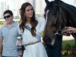 Priscila Machado, Miss Brasil y anfitriona del certamen Miss Universo 2011. AFP  /