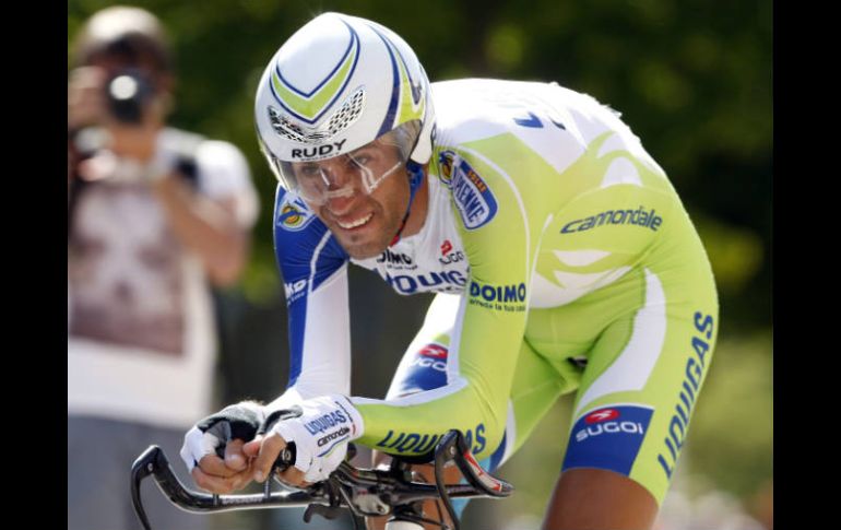 Vicenzo Nibali (liquigas) en el contrarreloj de Salamanca. EFE  /