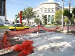 La rehabilitación de las banquetas de Vallarta la ejecutó el Ayuntamiento de Guadalajara en el año 2009. ARCHIVO  /