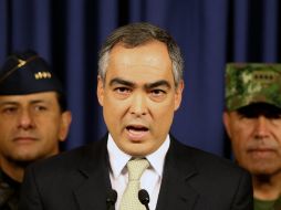 El ministro saliente de Defensa de Colombia, Rodrigo Rivera habla sobre la detención de dos dirigentes de las FARC. EFE  /