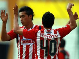 Luis Verduzco (I) señala que con este juego su meta ha sido cumplida, y agradece al 'Güero' Real haberle dado esa oportunidad.MEXSPORT  /