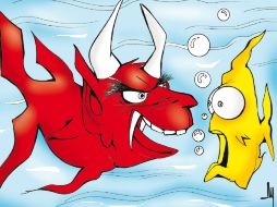 Es una especie herbívora, pues cuenta con un sistema de espinas en las branquias. ID  /