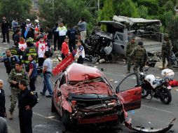 Los marinos fueron embestidos por un tráiler en la carretera México-Pachuca. EL UNIVERSAL  /