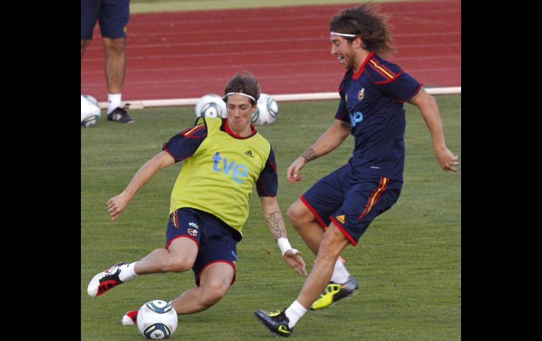 Fernando Torres en los entrenamientos de la selección española. EFE  /