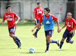 Las Chivas del Guadalajara durante una sesión de entrenamiento en Verde Valle. E.PACHECO  /
