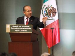 El Presidente Felipe Calderón, al llegar al complejo panamericano de voleibol de la ciudad. S. NÚÑEZ  /