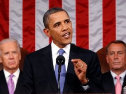 El presidente de EU, Barack Obama, presenta su plan de empleo ante ambas Cámaras del Congreso en el Capitolio en Washington. AP  /