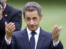 El mandatario francés dice unas palabras en el marco de la ceremonia organizada para conmemorar el 11 de septiembre. AP  /