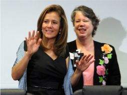 Margarita Zavala se mostró feliz de la labor emprendida por el Hospital de Cardiología del Centro Médico Siglo XXI del IMSS. ARCHIVO  /