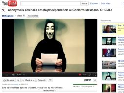 Anonymous pide a los mexicanos boicotear los sitiso web del gobierno. ESPECIAL YOUTUBE  /