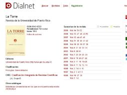 Imagen de la página web de la revista ''La Torre'' de Puerto Rico. ESPECIAL  /