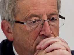 El presidente del Eurogrupo, el primer ministro luxemburgués Jean Claude Juncker durante rueda de prensa. EFE  /