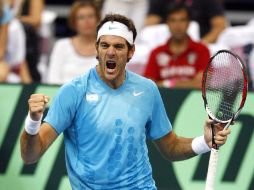 Juan Martín del Potro, representando a Argentina, reacciona durante el encuetro. REUTERS  /