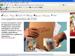 La revista Semana expresó que lo que sucede en el DAS es uno de los peores desastres para un organismo de inteligencia. EL INFORMADOR  /
