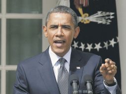 El presidente de la Unión Americana, Barack Obama, habla en el Jardín de las Rosas, en la Casa Blanca. REUTERS  /