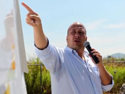 Enrique Alfaro, en un acto en la cabecera municipal de Tlajomulco. A. HINOJOSA  /
