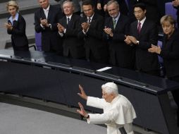 En el marco de su polémica visita a Alemania, el Papa Benedicto XVI habló ante el Parlamento. AFP  /