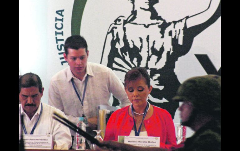 Aspecto de la reunión de procuradores. En la imagen, la procuradora general de la República, Marisela Morales. EL UNIVERSAL  /