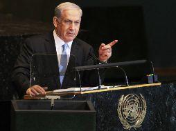 El primer ministro de Israel, ofrece un discurso ante la sesión 66 ª Asamblea General de las Naciones Unidas. AFP  /