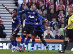 Al minuto 27 los de Ferguson lograron su único gol por medio de Nani. EFE  /