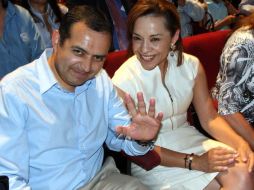 Vázquez Mota asistió a una conferencia en Guajuato, junto con el ex secretario de Hacienda Ernesto Cordero. EL UNIVERSAL.  /