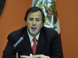 El secretario mexicano de Hacienda, José Antonio Meade en la conferencia de prensa. NTX  /