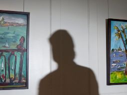 La nueva exposición de pintura del polifacético cantautor estadounidense se realiza en la galería Gagosian. AFP  /