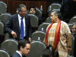 El coordinador de la fracción legislativa del PRI en la Cámara de Diputados, Francisco Rojas y Beatriz Paredes. NTX  /