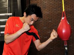 Toshiaki Nishioka entrena en el Top Rank Gym de Las Vegas. AFP  /