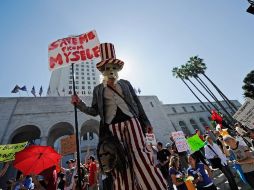 El movimiento fue denominado 'Occupy Los Angeles' (Ocupar Los Angeles), en una proyección del 'Occupy Wall Street'. AFP  /