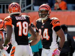 Jermaine Gresham celebra una anotación durante el juego. REUTERS  /