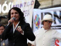 La secretaria general del Partido de la Revolución Democrática, Dolores Padierna Luna, en Plaza Universidad de Guadalajara.  /