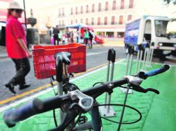 A un costado del Mercado Corona se inauguró el proyecto, con la intención de fomentar el uso de la bicicleta en el municipio.  /